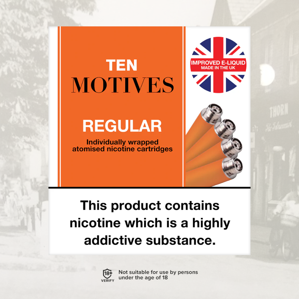 Ten Motives Regular Tobacco Cartomiser Refills | Full Box (10 Packs)