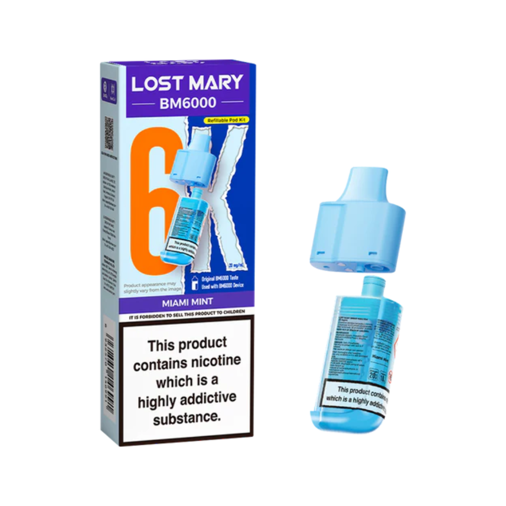 Lost Mary BM6000 Miami Mint Refill Pods - Full Boxs (5 Pack)